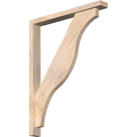 Ekena Millwork Funston Block Smooth Bracket w/ Offset Brace, Douglas Fir, 3 1/2"W x 28"D x 36"H BKT0402X28X36FST05SDF